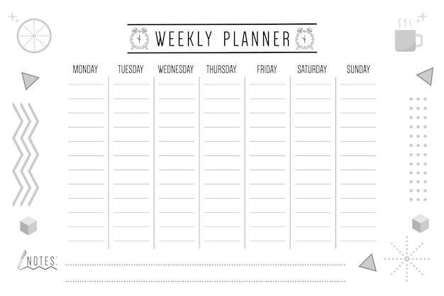 Weekly Planner or To Do List