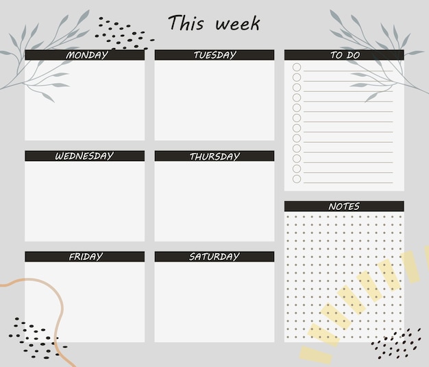 Weekly planner template