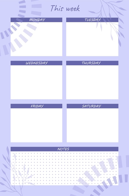 Weekly planner template