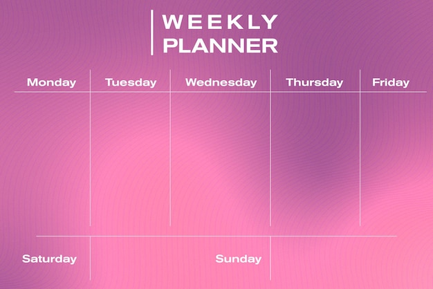 Vector weekly planner