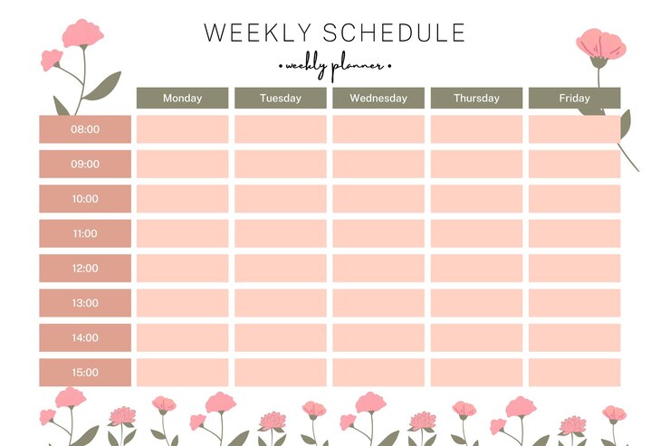 Vector weekly routine chart weekly schedule personalized kids routines