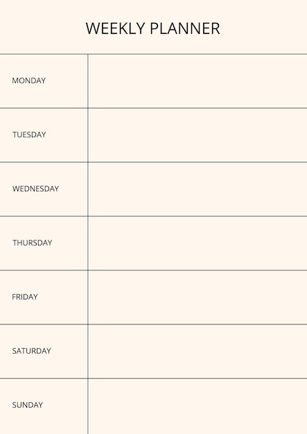 weekplanner notitieboek pagina Moderne Business organisator met aantekeningen en doelen schema pagina sjabloon wekelijkse planner pagina