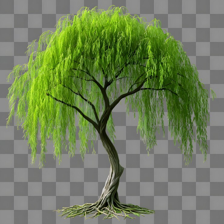 Vector weeping willow tree