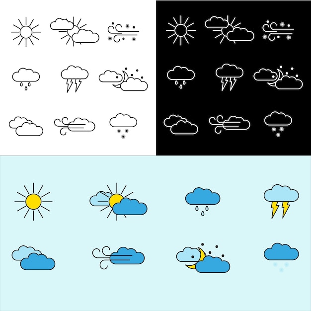 Weer pictogrammen vector pack