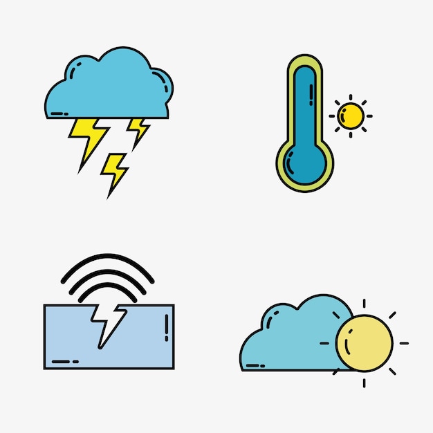 Weer storm voering pictogram plat