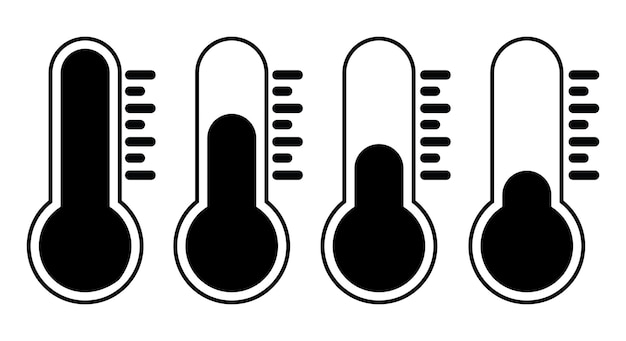 Weer teken temperatuur icon set temperatuur schaal symbool