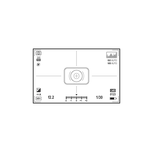 Vector weergave-instellingen fotocamera zoekerscherm