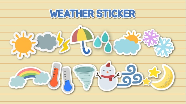 Vector weerpictogram sticker voor kinderen