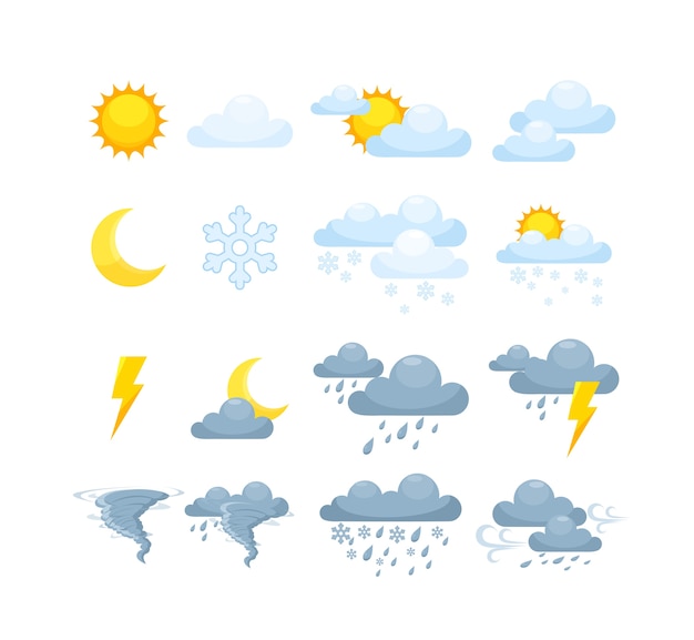 Weersomstandigheden zonnig, regenachtig, bewolkt onweer overdag telefoonscherm.