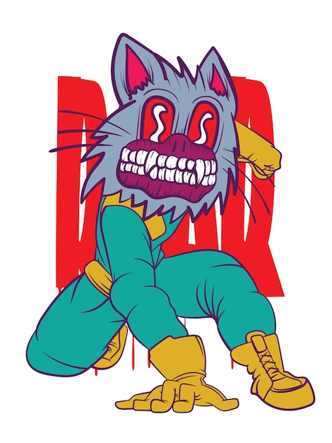 weerwolf illustratie met Japanse stijl voor kaijune evenement