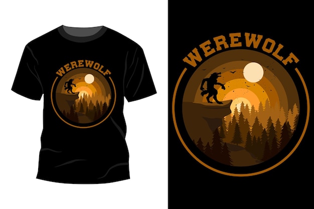 Weerwolf t-shirt ontwerp vintage retro