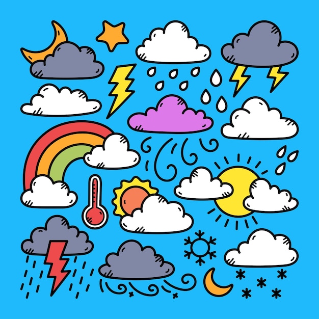 Weerwolk Doodle illustratie