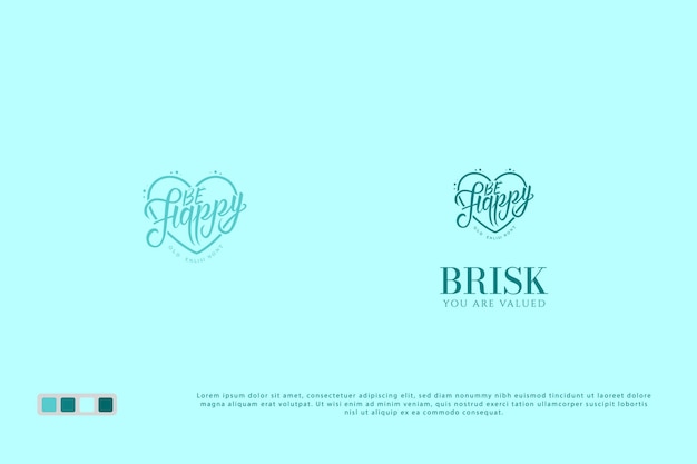 Wees blij met retro stijl letters logo ontwerp sjabloon