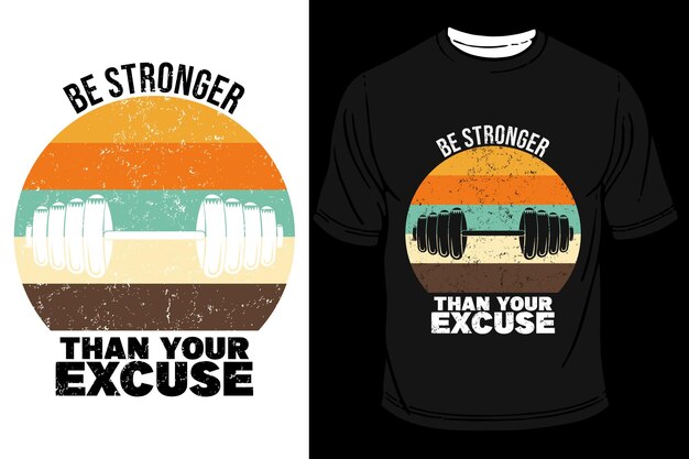 Wees sterker dan je excuses TShirt Gym Workout Shirts TShirt