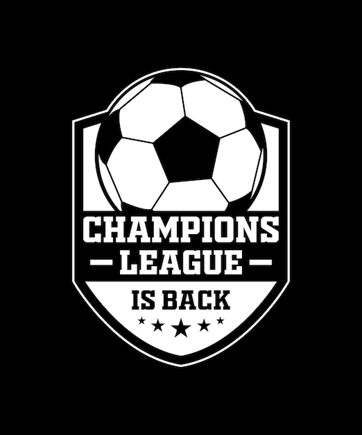 WEFA Champions League Is Terug Voetbal T-shirts Kampioenschap Toernooi Sport Badge Ball Vector