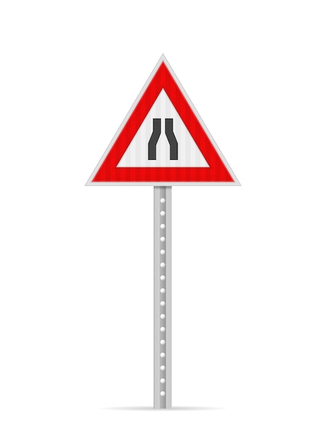 Weg vernauwt verkeersbord