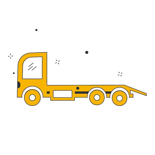 Weg vrachtwagen vector illustratie pictogram ontwerp