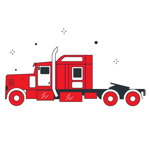 Weg vrachtwagen vector illustratie pictogram ontwerp
