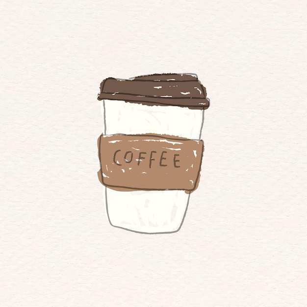 Wegwerp koffiekopje doodle stijl vector