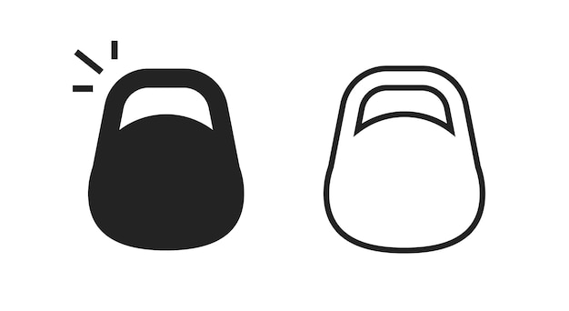 Weight icon line outline art pictogram silhouette shape heavy outline weight dumbbell round logo