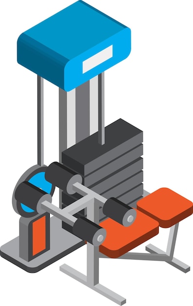 Weight lifting equipment illustration in 3D isometric style