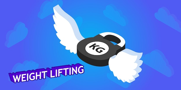 Weight Lifting isometric design icon Vector web illustration 3d colorful concept