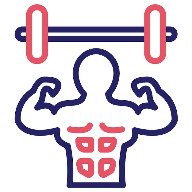 Vector weight lifting person vector icon illustration of physical fitness iconset