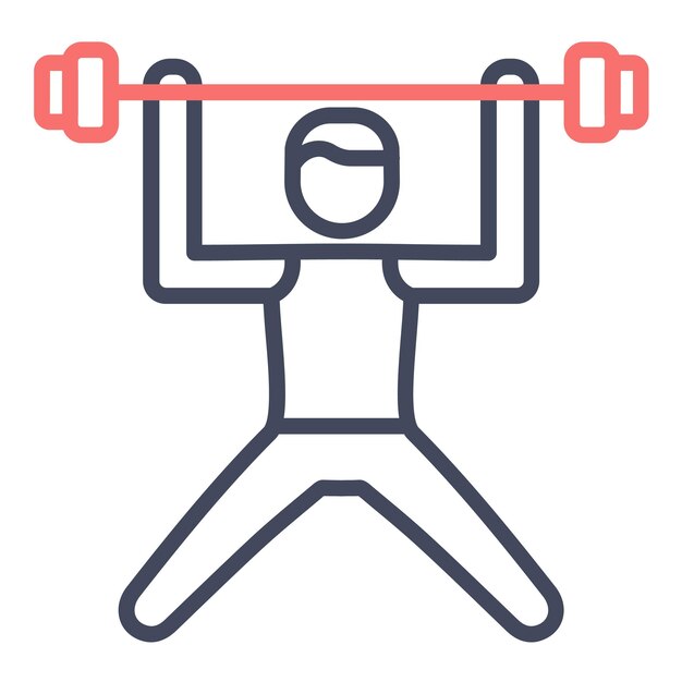 Weight Lifting Person Vector Illustration Style