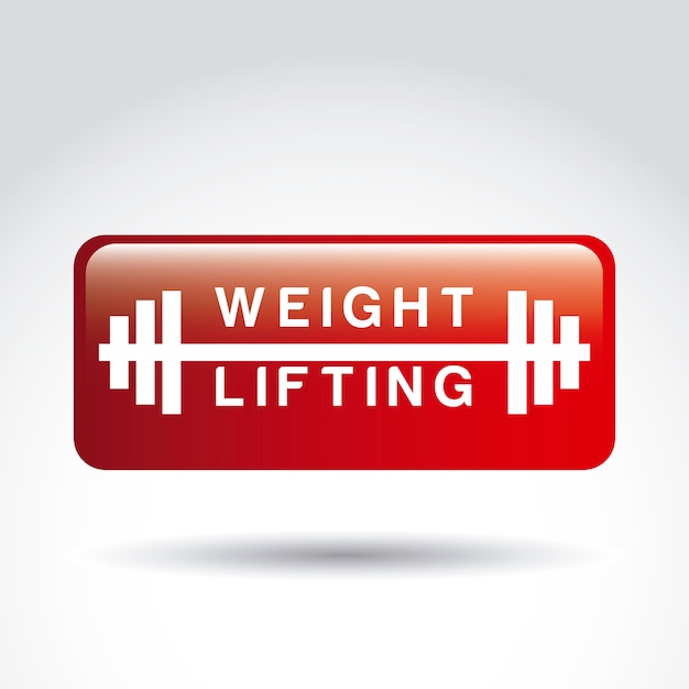 Weight lifting sign over gray background vector illustration