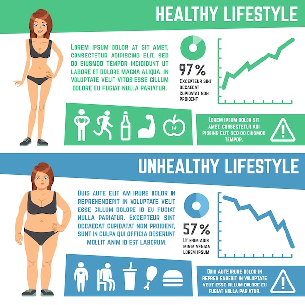 Vector weight loss and diet medical vector infographics