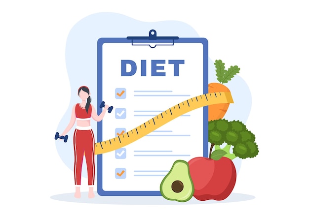 Vector weight loss flat illustration