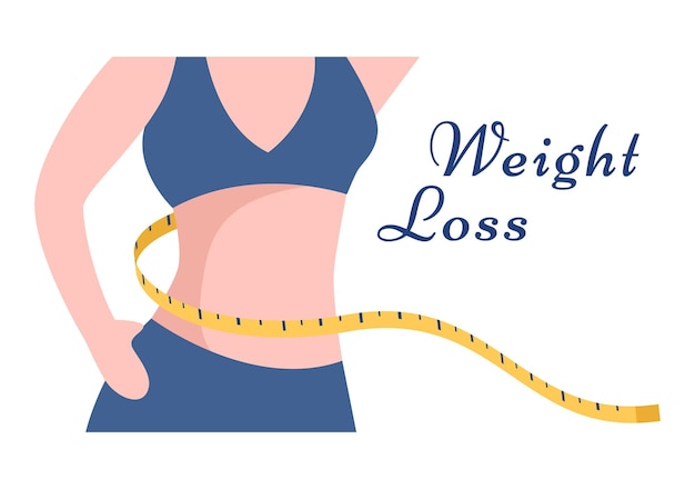 Vector weight loss flat illustration
