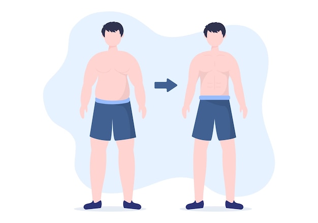 Weight loss flat illustration