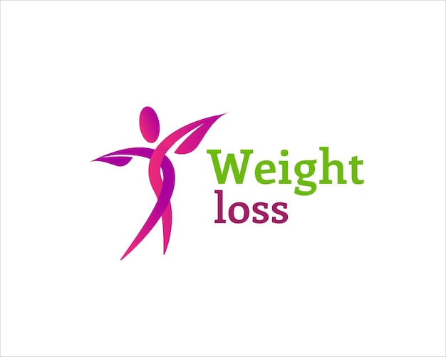 Vector weight loss food logo designs for slim body service