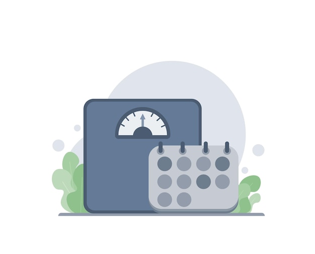 weight loss program and diet plan. vector illustration