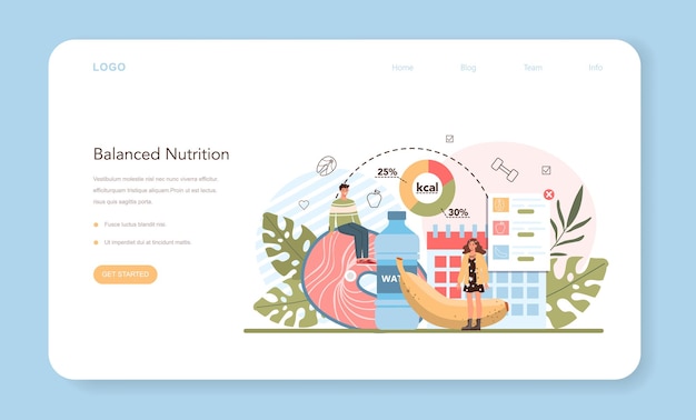 Weight loss web banner or landing page idea of fitness and healthy diet