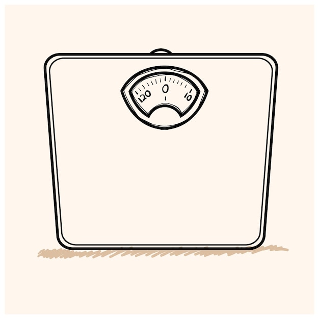 Weight scale hand drawn outline doodle icon.