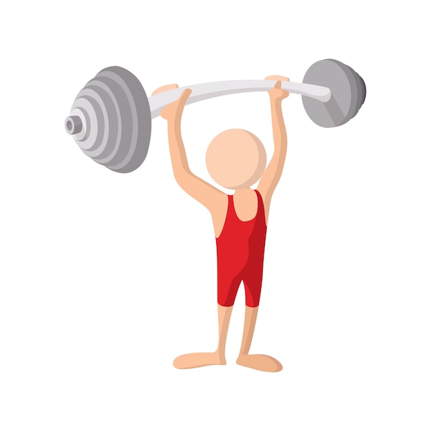 Vector weightlifting cartoon icon on a white background