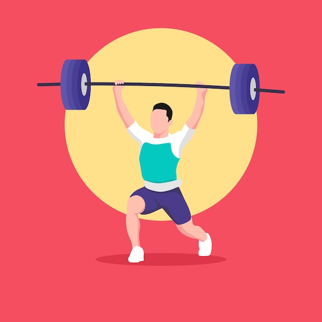 Weightlifting flat design vector Weightlifting design vector