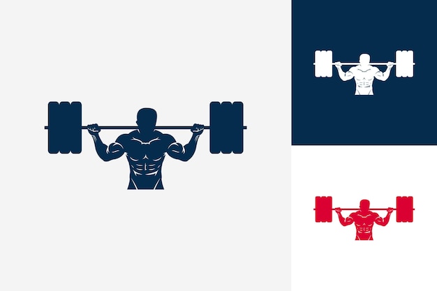 Vector weightlifting logo template design vector, emblem, design concept, creative symbol, icon