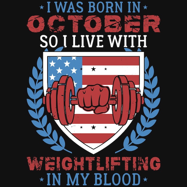 Vector weightlifting playing tshirt design