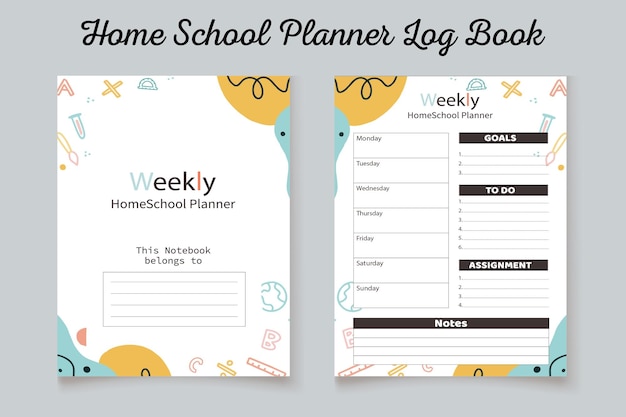 Wekelijks home Schoolplanner logboek kdp interior