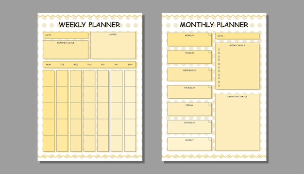 Wekelijkse planner en maandelijkse planner-sjabloon