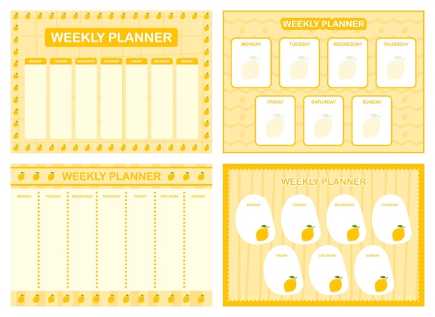 Wekelijkse planner kinderen plannen ontwerpsjabloon