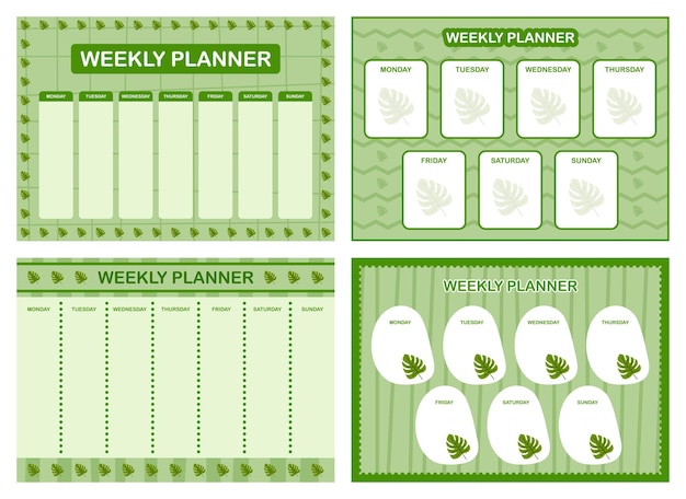 Vector wekelijkse planner kinderen plannen ontwerpsjabloon