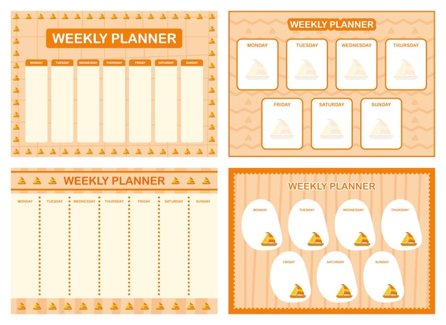 Wekelijkse planner kinderen plannen ontwerpsjabloon