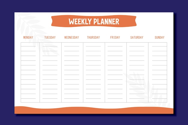 Wekelijkse planner lijst ontwerp sjabloon
