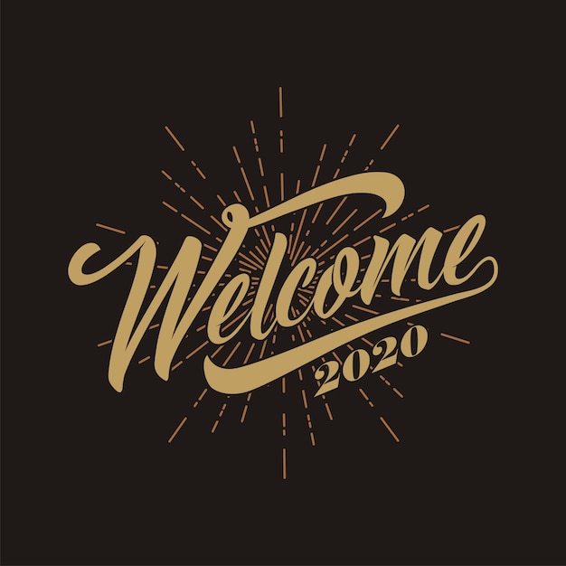Добро пожаловать 2020 на фоне солнечных лучей