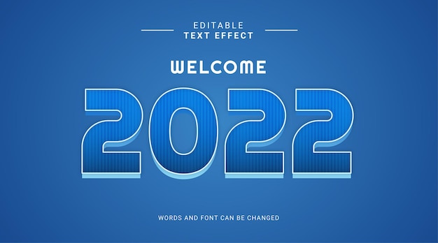 Welcome 2022 happy new year text effect modern