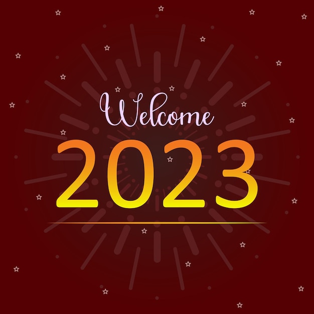Benvenuto 2023 illustrazione vettoriale premium